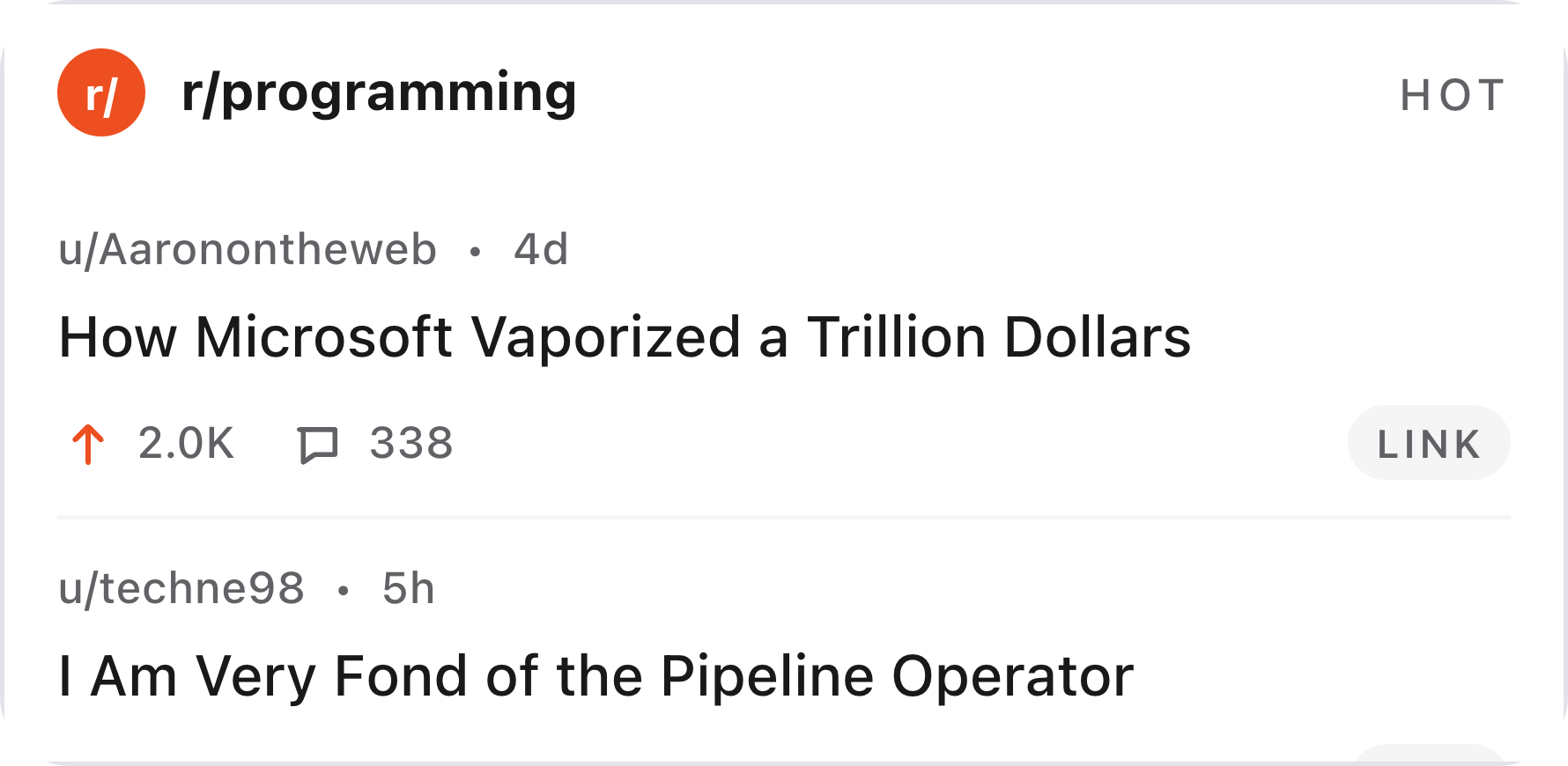Reddit Subreddit Feed wide